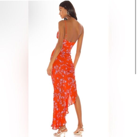 NEW Nicholas Triangle Top Silk Slip Dress Poppy Floral Size 6 - Picture 5 of 13